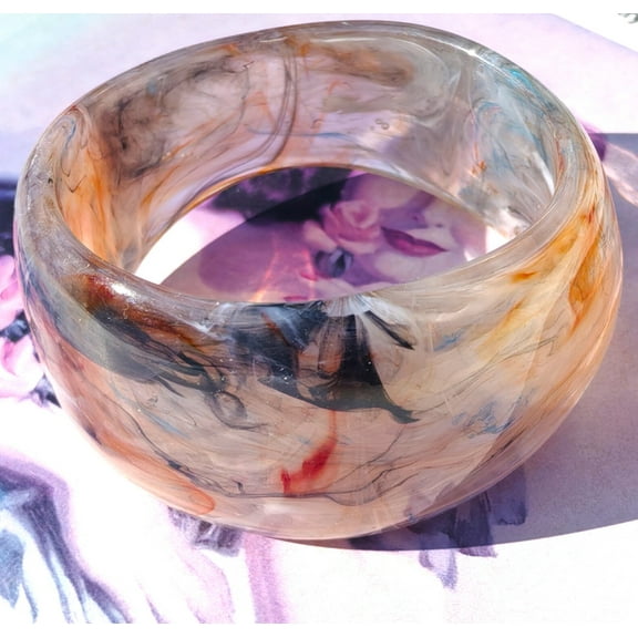 Tortoiseshell Acrylic Resin Bracelet Irregular Transparent Bangle Layered Style Jewelry for Women Fashion Accessory Gift