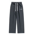 thumbnail image 6 of CONROSES Mens Fleece Baggy Sweatpants Letter Graphic Y2K Pants for Men Casual Wide Leg Elastic Waist Drawstring Soft Loose Sports Joggers With Pockets, 6 of 8