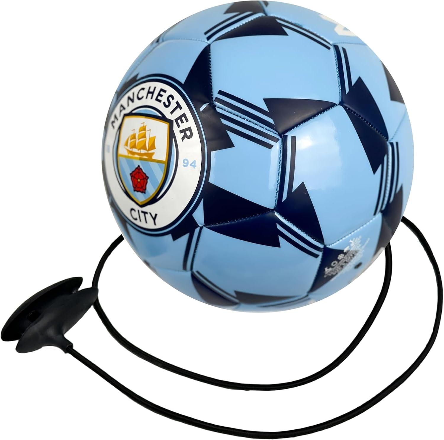 Icon Sports Man City Training Ball, Size 4, Sky/Navy, PVC, Cord