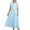 Light Blue, variant on Cotton Linen Dresses for Women Elastic Waist Drawstring A-Line Dress Crewneck Cap Sleeve Dress