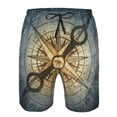 thumbnail image 3 of Salouo Vintage Compass Pattern Swim Trunks for Men,Men's Hawaiian Bathing Suit Swimsuits Quick Dry Swimming Board Shorts Beach Shorts with Pockets-3X-Large, 3 of 6