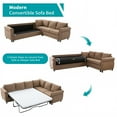 thumbnail image 5 of LLappuil Sectional Sofa, Pull Out Sofa Bed Queen Size, 6 Seat Sofa Couch Convertible Sleeper Sofa Bed for Living Room Brown, 5 of 9