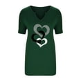 thumbnail image 3 of JINMGG Womens Tops under $5 Women's Fashion Printed Casual V-neck Short Sleeve Loose T-Shirt Tops Green XXL, 3 of 8