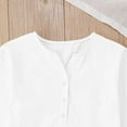 thumbnail image 6 of WOYY Big Boys Cotton Linen Henley T-Shirt 3/4 Sleeve Solid Color Casual T Shirt, 6 of 6