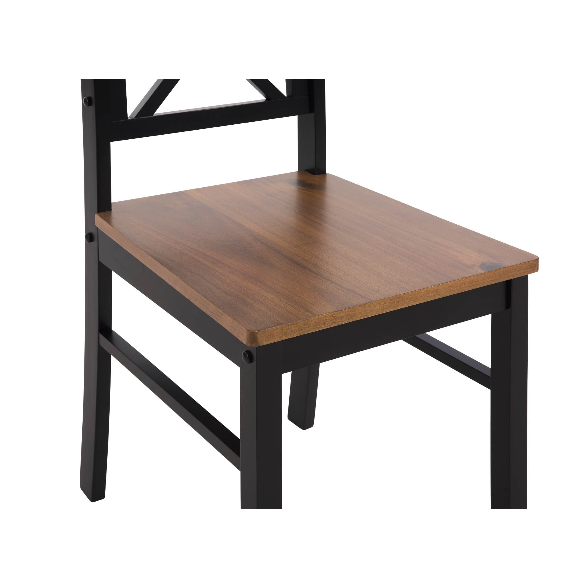MAYEERTY Eco-Friendly Solid Wood Dining Set – Sustainable Dining Table with Black Metal Accents for Home & Restaurant,Dark Brown
