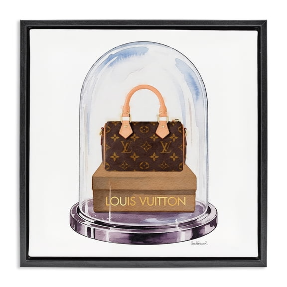 Stupell Industries Glam Purse Bell Jar Black Framed Floater Canvas Wall Art, design by Amanda Greenwood