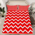 thumbnail image 2 of Feelyou Abstract Child Queen Sheet Sets, Simple Stripe Waves Red Bed Set, 4pcs, 2 of 7