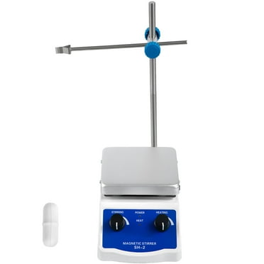 SKYSHALO SH-2 Lab Mixer, 0-2000 RPM Speed, 1000ml Capacity, Includes Stand, 180W & Max Temp 380°C, Magnetic Stirrer Hotplate for Efficient Liquid Heating and Mixing