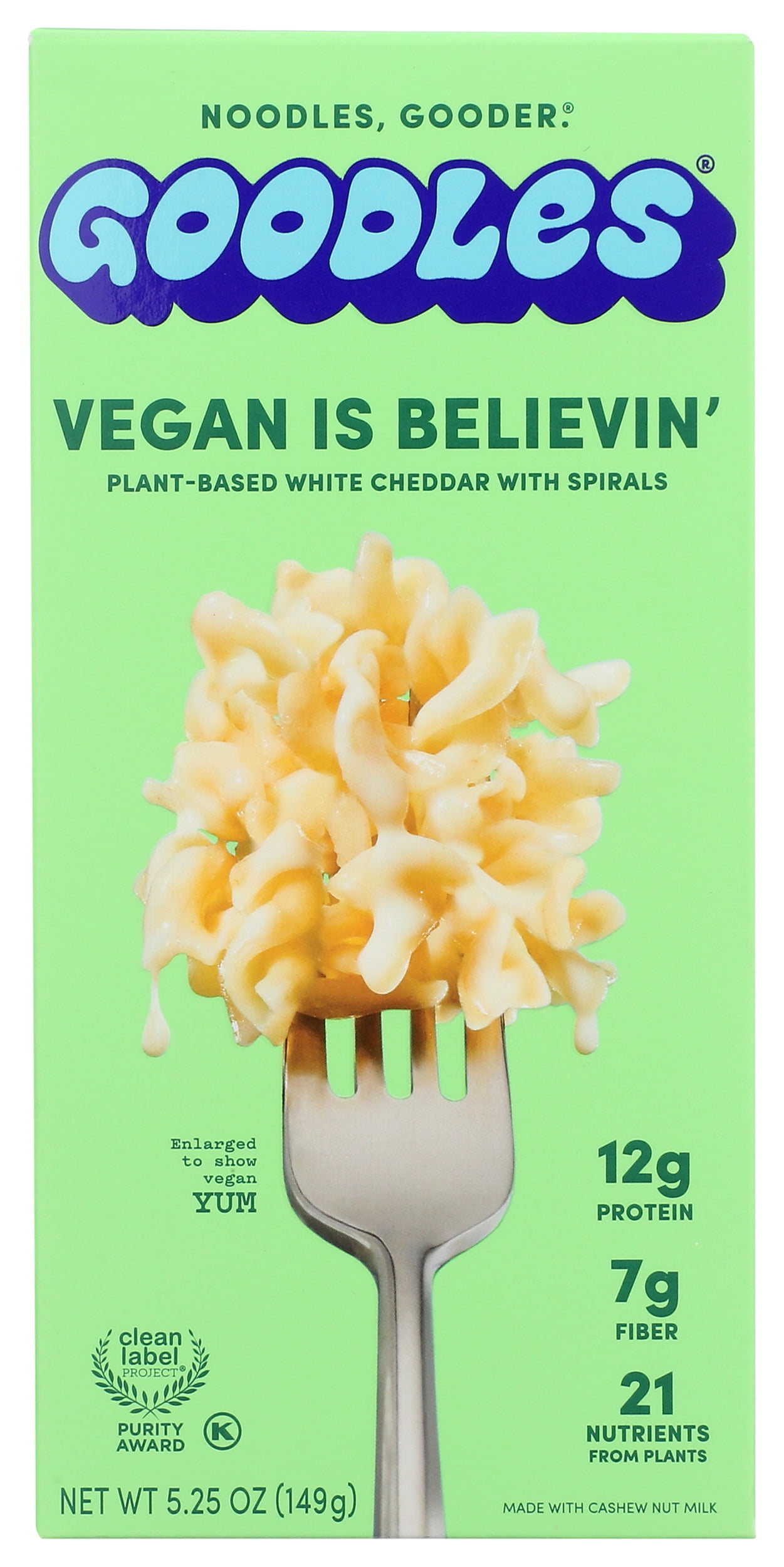 Pack of 12, Goodles Vegan Is Believin Mac & Cheese, 5.25 oz