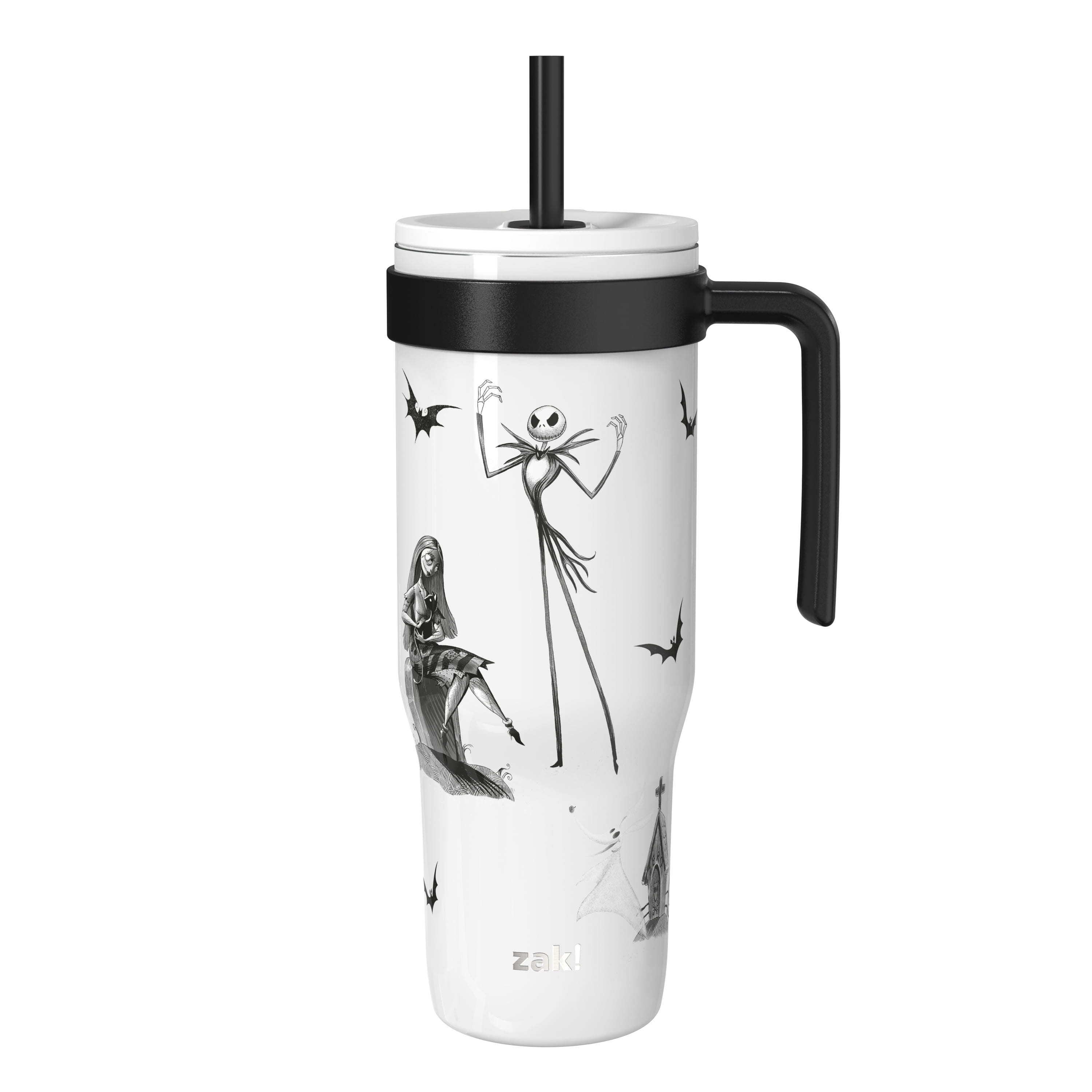 Zak Designs 30oz SS Straw Tumbler with a Handle, White NBC