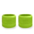 thumbnail image 2 of Couver Unisex Athletic Wrist Sweatbands 2-Pair Dual Layer Neon Nylon Neon Green, 2 of 8