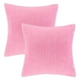 thumbnail image 7 of Soft Corduroy Striped Velvet Series Decorative Throw Pillow, 18" x 18", Pink, 2 Pack, 7 of 7