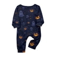 thumbnail image 3 of Matching Family Halloween Pajamas Set Bat Skull Crew Neck Funny Pullover Loungewear Witch Hat Pumpkin Jogger Spooky Pajamas, Baby:18 Months, 3 of 4