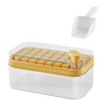 thumbnail image 1 of Bandejas de hielo para congelador reutilizables con tapa y contenedor de almacenamiento Caja de almacenamiento de hielo Fácil liberación 32 cubitos de amarillo individual SOLEDAD fabricante de bandejas de hielo, 1 of 10