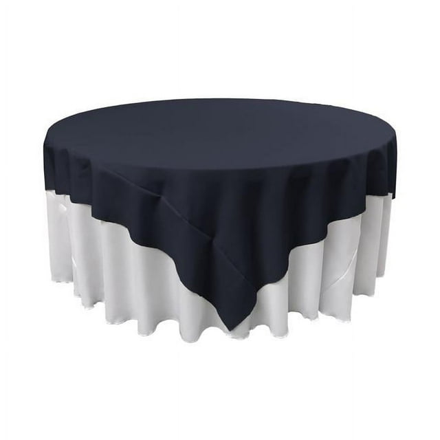LA Linen TCpop72x72-NavyP72 Nappe Carrée en Polyester Popeline, Marine - 72 x 72 Po.