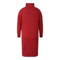 thumbnail image 5 of RMGVDSD Women's Turtleneck Oversized Long Sweater Dress Solid Color Casual Loose Long Sleeve Fall Winter Knit Dresses Fall Sweater Pullover Shirts /Red, 5 of 5