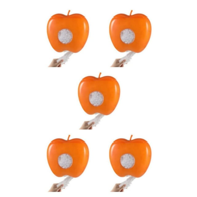 Youkk Apples-Shaped Plastic Wraps Container For Neat And Organized Kitchen Non Drilling Installation orange 5Set