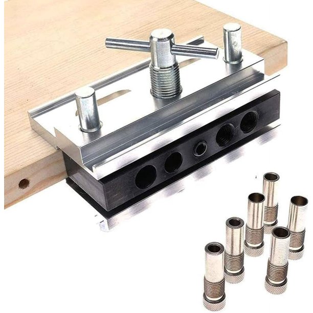 Kit de plantilla para tacos autocentrantes, posicionamiento rápido, perforación precisa, guía de broca de aleación para bricolaje, perforación de agujeros, fabricación de juntas de tableros