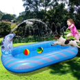 thumbnail image 3 of EIMELI Splash Pad Sprinkler for Kids 3 in 1 Inflatable Sprinkler Pool Shark Ship Water Mat Wading Pool Swimming Party Baby Water Toy for Outdoor Backyard Summer, 3 of 9