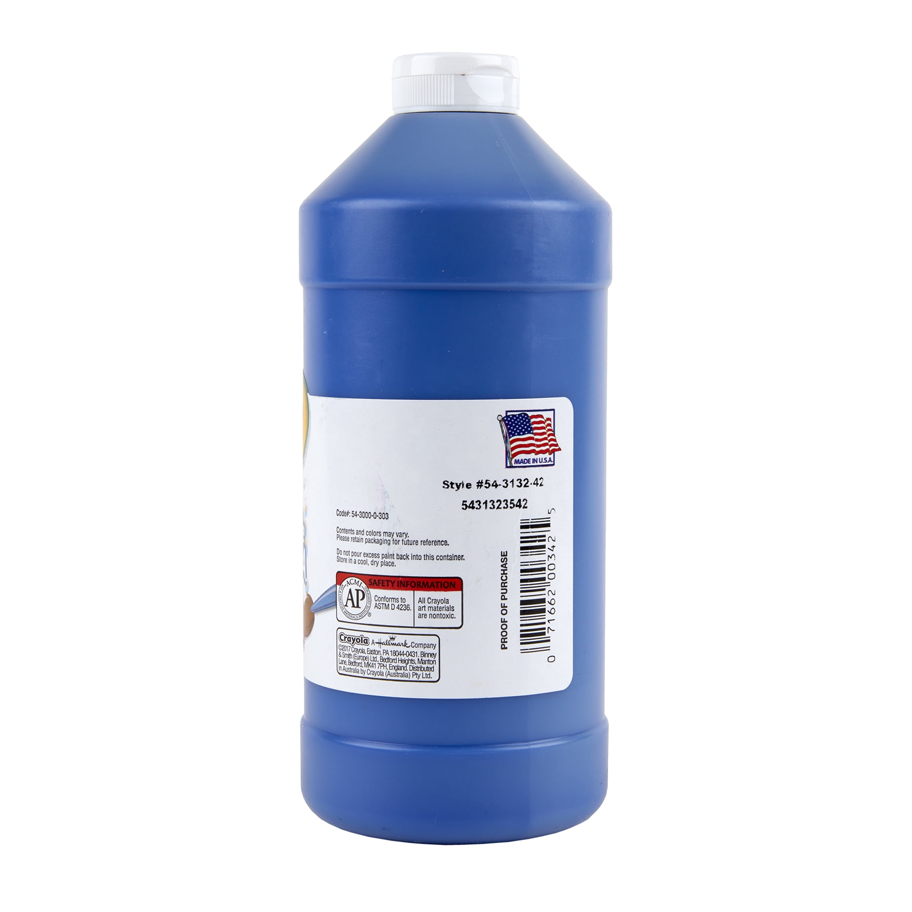 Crayola Artista II Washable Tempera Paint, 32 oz, Blue, Pack of 3