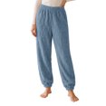 thumbnail image 3 of YABCSAZ Sherpa Pajama Pants for Women Soft Elastic Wasit Fluffy Pj Pants Soft Warm Comfy Winter Indoor Lounge Joggers Fleece Lined Sleepwear Bottoms, 3 of 10