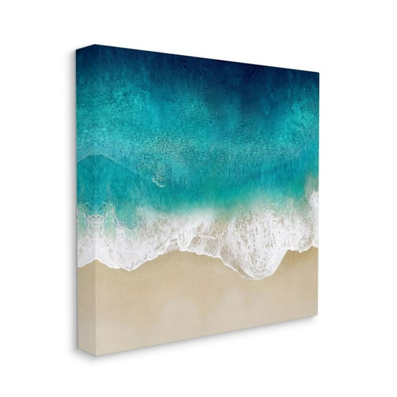 Stupell Industries Aerial Tropical Blue Tide at Beach Sea Foam Canvas Wall Art Design by Maggie Olsen, 30" x 30"