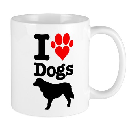 

CafePress - I Heart Dogs Mug - Ceramic Coffee Tea Novelty Mug Cup 11 oz