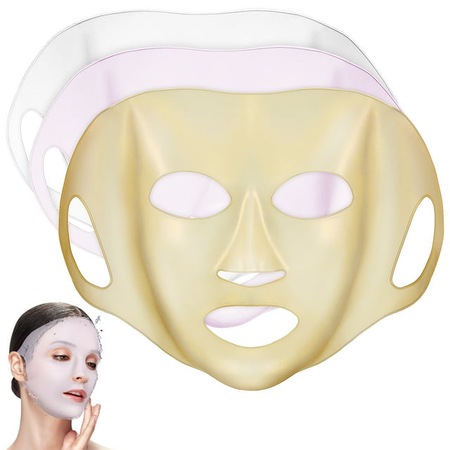 3 Pcs Silicone Face Masks Sheet Mask Cover Facial Mask Covers Beauty Mask Covers For Women Girls
