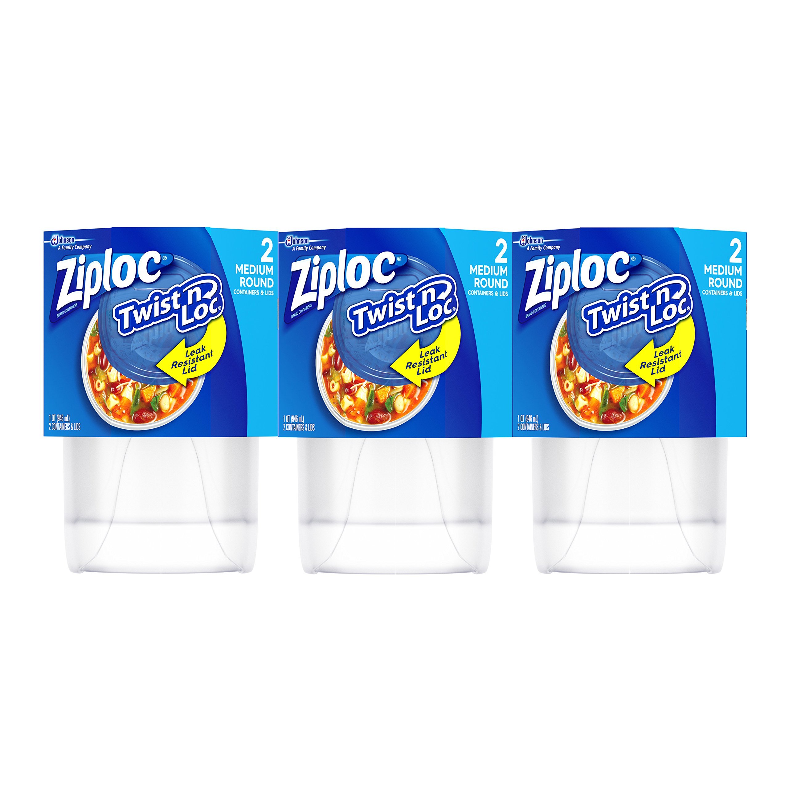 Ziploc Twist 'n Loc, Storage Containers for Food, Travel and