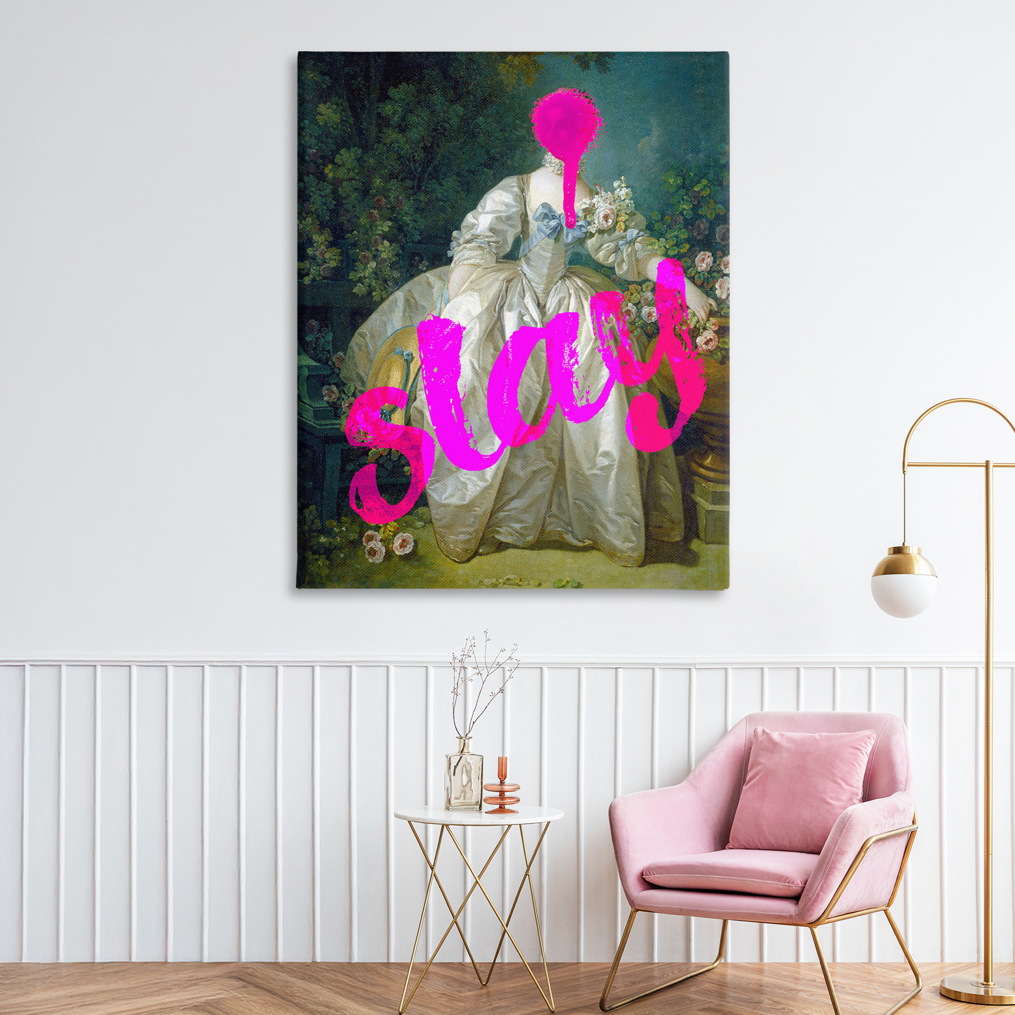 Slay Classical Baroque Gown Canvas Wall Art, design by Lil' Rue