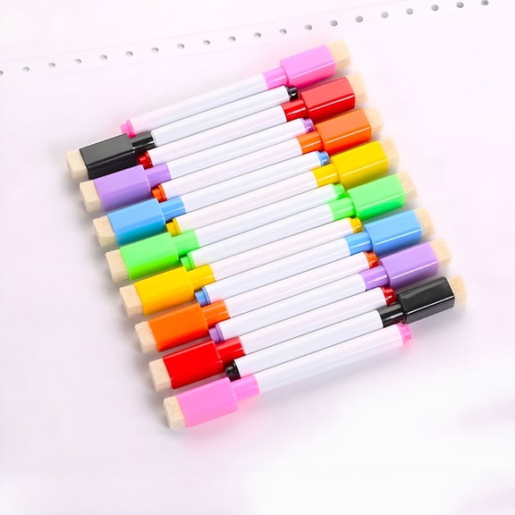 CCOCC 8 Colors Magnet Pens Magnetic Dry Wipe White Board Built-In Erase Markers