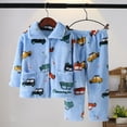 thumbnail image 2 of Kids Boys Pajamas Set Warm Winter Fall Sleepwear Soft Tops Pants Sets With Pockets Lovely Outwear, 2 of 4