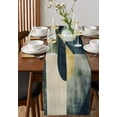 thumbnail image 4 of Navy Blue Yellow Geometric Table Runner 48 Inches, Modern Abstract Art Bed Runner Dresser Scarves Tabletop for Indoor Outdoor Parties/Ceremony/Banquet, 13" x 48", 4 of 8