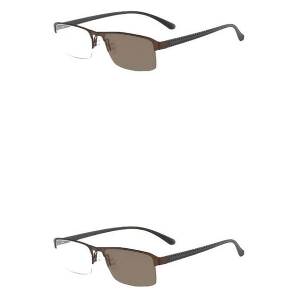 Minnieouse Gafas de sol de media montura para hombre, lentes fotocromáticos inteligentes de doble para lectura, anteojos antideslizantes para Type5 NO5