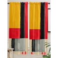 thumbnail image 2 of Living Room Curtains 72 Inches length, Modern Geometric Window Treatment Curtain Drapes, Yellow Red Black Abstract Art Contemporary Light Filtering Drapes for Bedroom Laundry Room, 52"x72", 2 Panels, 2 of 7