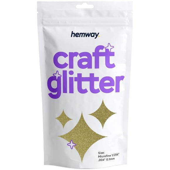 Hemway Craft Glitter 100g / 3.5oz Glitter Flakes for Arts Crafts Tumblers Resin Epoxy Scrapbook Glass Schools Paper Halloween Decorations - Microfine (1/256" 0.004" 0.1mm) - Sand Gold