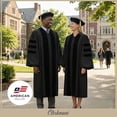 thumbnail image 5 of CLERKMANS Deluxe Doctoral Graduation Gown with Tam, Unisex, Gown & 6 Sided Tam, 5 of 7