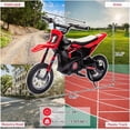 thumbnail image 5 of Lumiparty 24V Electric Off-Road Motorcycle, 250W Motor 13.6MPH Fast Speed Motocross Dirt Bike, Twist Grip Throttle, Metal Suspension, Air-Filled Tires, for Kids Teens Age 8+, Red, 5 of 8