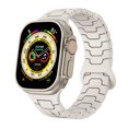 thumbnail image 4 of Magnetic Silicone Band for Apple Watch 42(Series 1/2/3)/44/45/46/49mm for Men Women, Lightweight Sport Strap for iWatch Ultra SE Series 10 9 8 7 6 5 4 3 2 1, with Security Loop, Starlight, 4 of 9