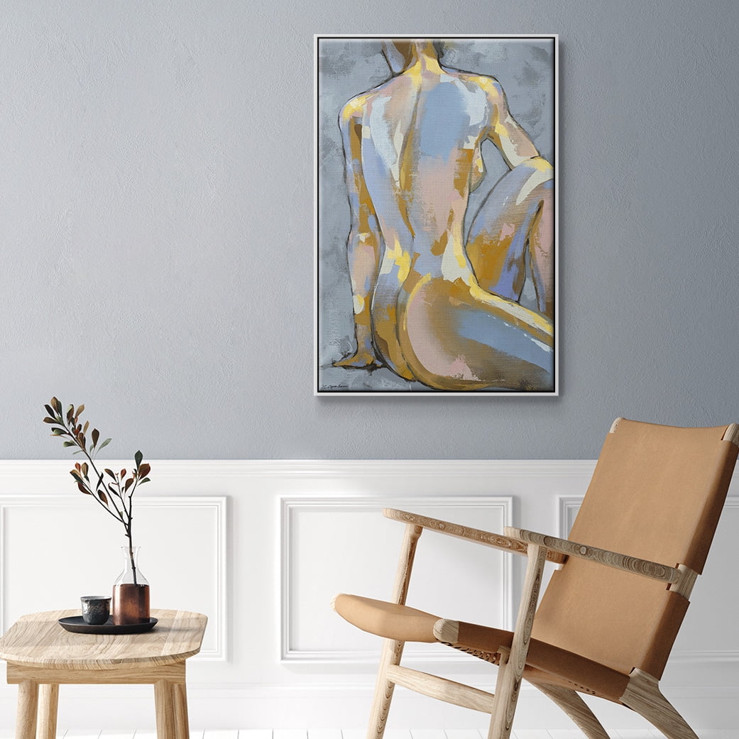 Grey Maiden II Framed Premium Gallery Wrapped Canvas - Ready to Hang - 17 x 25 - White Floating Frame