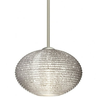 1TT-4913GL-LED-SN-Besa Lighting-Pape 12 - 11.75 Inch 9W 1 LED Cord Pendant-Satin Nickel Finish