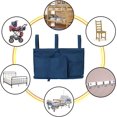 thumbnail image 4 of Bedside Storage Caddy, Bunk Bed Organizer Bed Storage Pocket Bedside Organizer Hanging Bed Storage Caddy for College Dorm Room, Hospital Bed Rails, Baby Bed, Camp (Navy Blue), 4 of 7