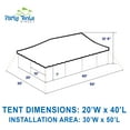 thumbnail image 6 of Party Tents Direct Weekender Pole Tent Party Canopy, 20x40 White, 6 of 8