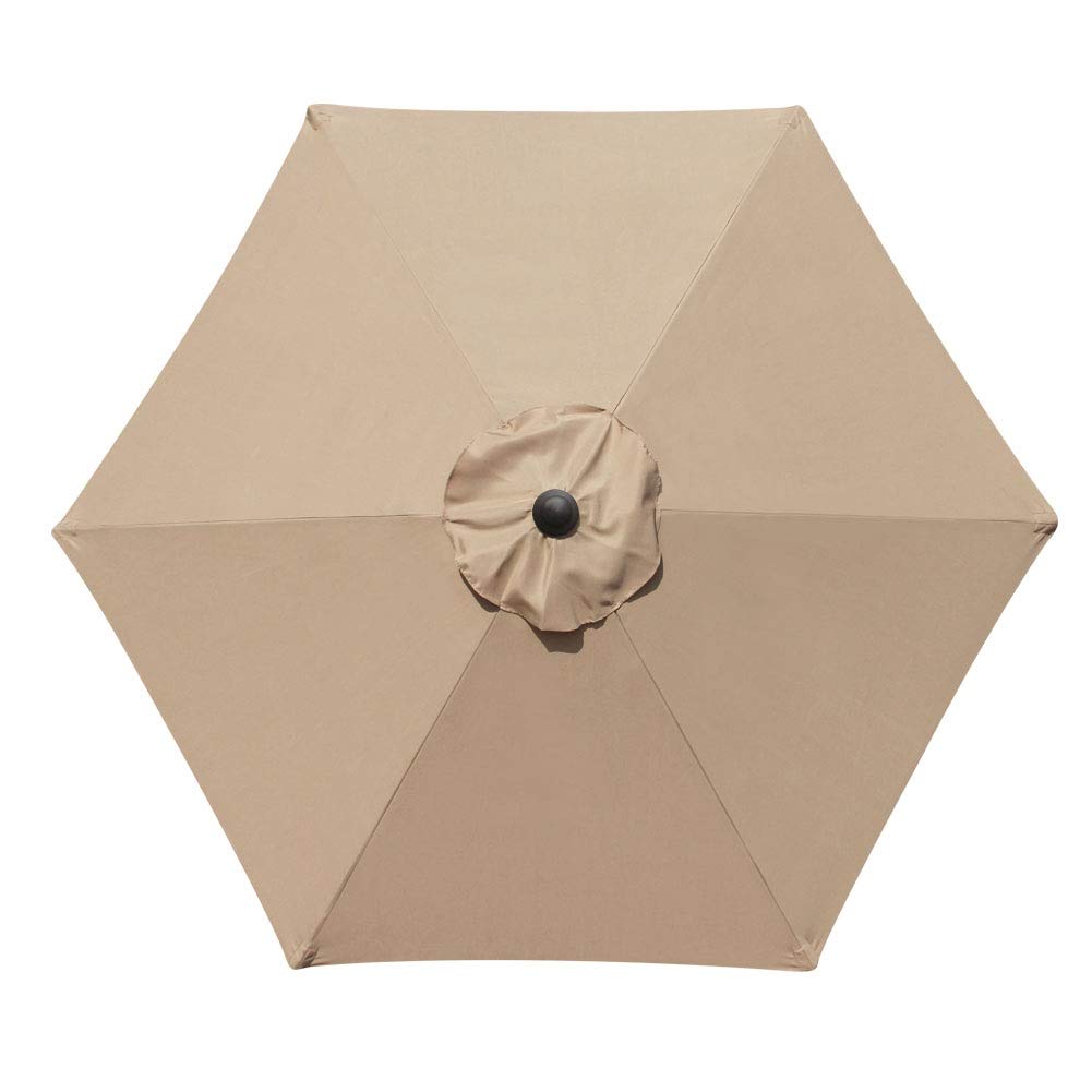 Blissun 7 5 Ft Patio Umbrella Yard Umbrella Push Button Tilt Crank Tan Walmart Com Walmart Com
