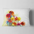 thumbnail image 2 of Designart Colorful Gerbera Flowers Watercolor - Floral Throw Pillow - 12x20, 2 of 5