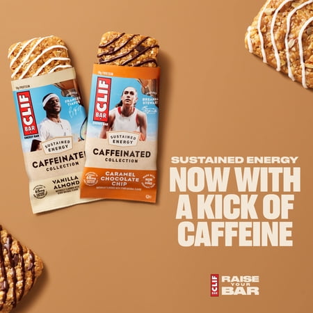 CLIF BAR CAFFEINATED ENERGY PROTEIN BARS, VANILLA ALMOND, 5 PACK