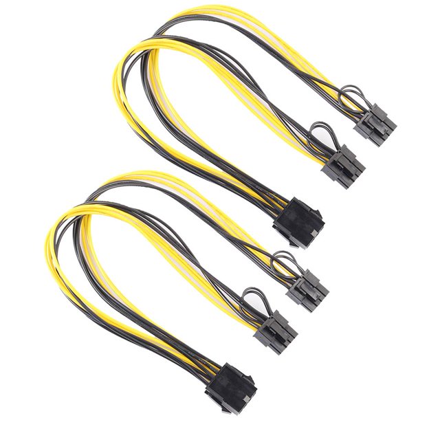 2 uds 8 pines a tarjeta gráfica de vídeo doble PCI-E 8 pines (6 pines + 2 pines) Cable de alimentación Tmvgtek Componentes de Computadoras