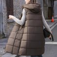 thumbnail image 5 of Hvyesh Long Puffer Vest Women Quilted Hooded Vests Outerwear Sleeveless Zip Up Fleece Coat Jackets With Pockets, 5 of 10