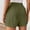 Army Green, variant on Pocket Shorts for Women Elastic Waist Casual Summer Breathable Polyester Short,White Size L