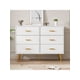 thumbnail image 1 of Qinaqin 6 Cajón Blanco/Negro Dresser Para Bedroom Con Gold Handles Moderno Wood Wide Drawers Largo Chest De Living Room Hallway Entryway, 1 of 6